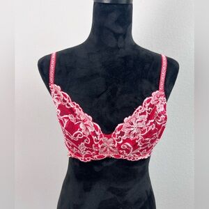 Wacoal Underwire Floral Sexy Lace Bra in Red Size 34D